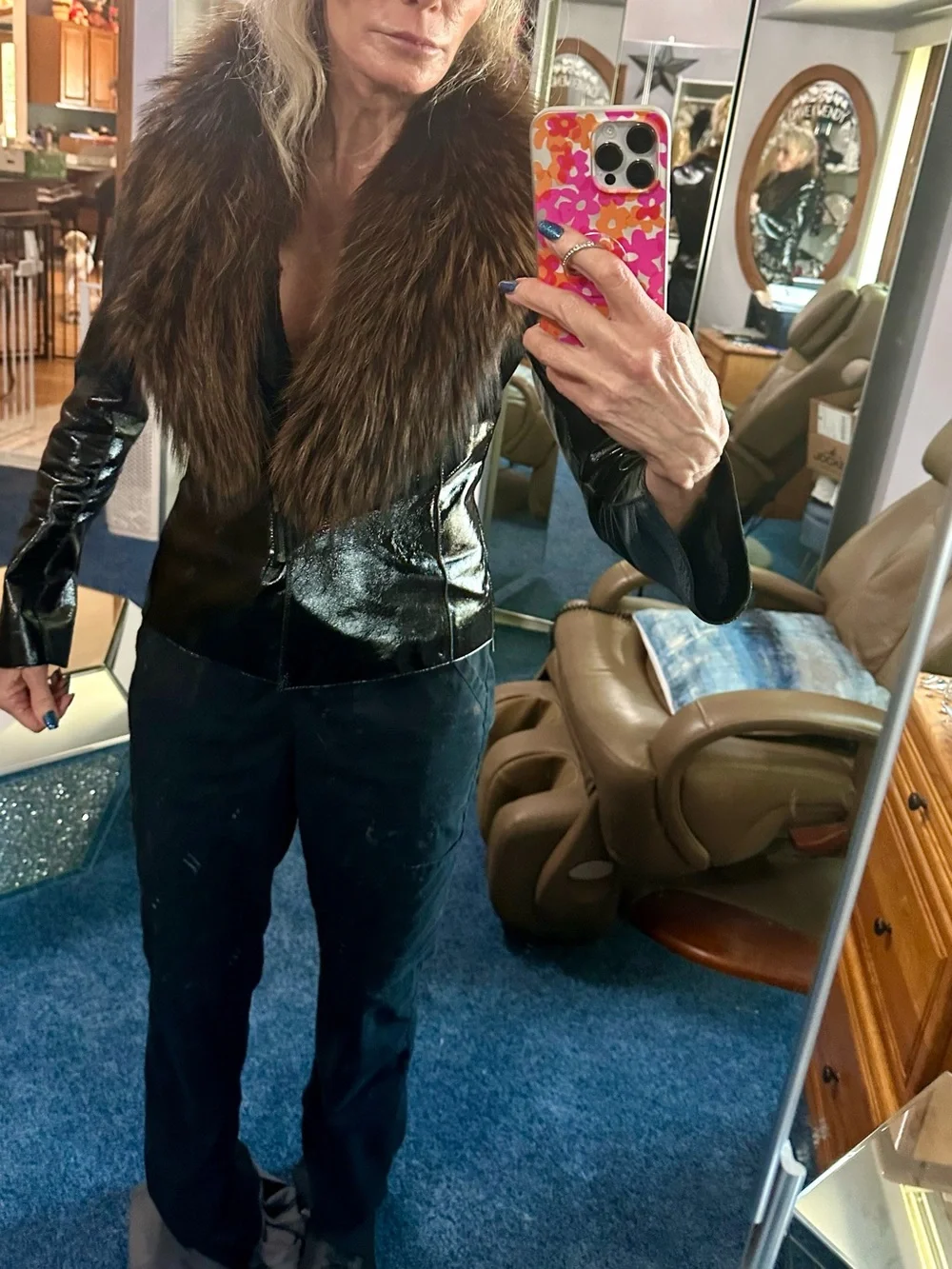 Brown Real Fur Collar Scarf